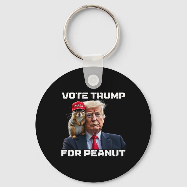 Vote Trump For Peanut The Squirrel 2  Key Ring (Front)