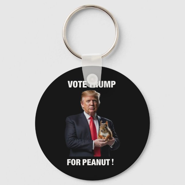 Vote Trump For Peanut The Squirrel 3  Key Ring (Front)