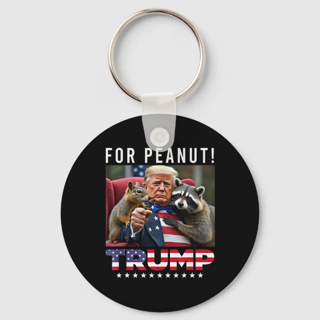 Vote Trump For Peanut The Squirrel 3  Key Ring (Front)