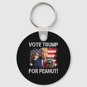 Vote Trump For Peanut The Squirrel 4  Key Ring