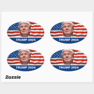 VOTE Trump For President 2024 Oval Sticker
