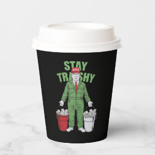 Vote Trump Garbage Man Stay Trashy 2024 Election  Paper Cups