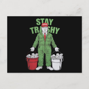 Vote Trump Garbage Man Stay Trashy 2024 Election  Postcard