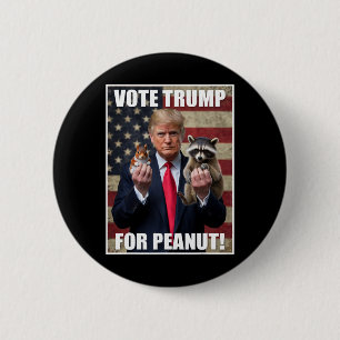 Vote Trump Justic For Fred Peanut The Squirrel Mer 6 Cm Round Badge