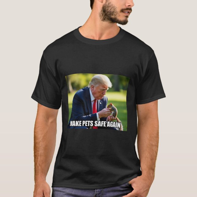 Vote Trump Mega Make Pets Safe Again Justice Peanu T-Shirt (Front)