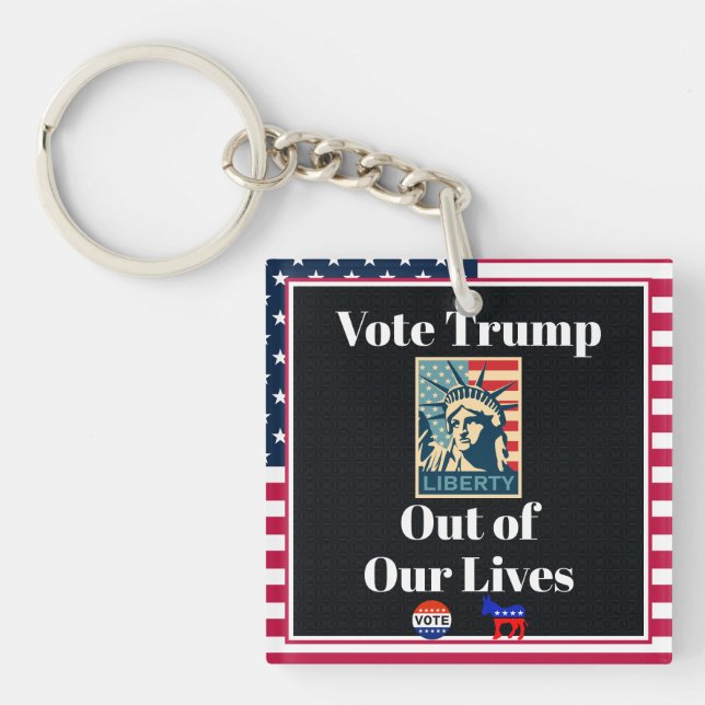 Vote Trump Out of Our Lives Keychain (Front)