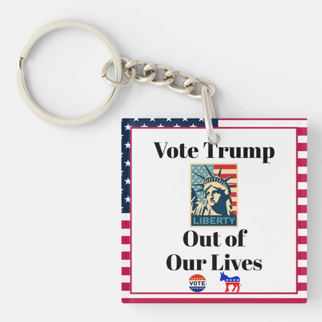 Vote Trump Out of Our Lives Keychain (Front)