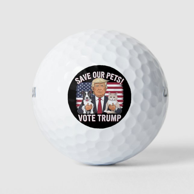 Vote Trump Save Our Pets Cats Dogs 2024 Safe Again Golf Balls (Front)