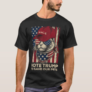 Vote Trump To Save Our Pets 2024 American Flag Gif T-Shirt