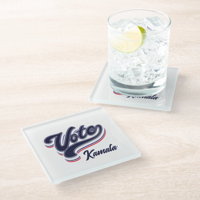Vote Typography - Election  Glass Coaster (Angled)