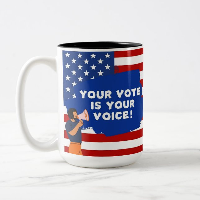 Vote ur voice Two-Tone coffee mug (Left)