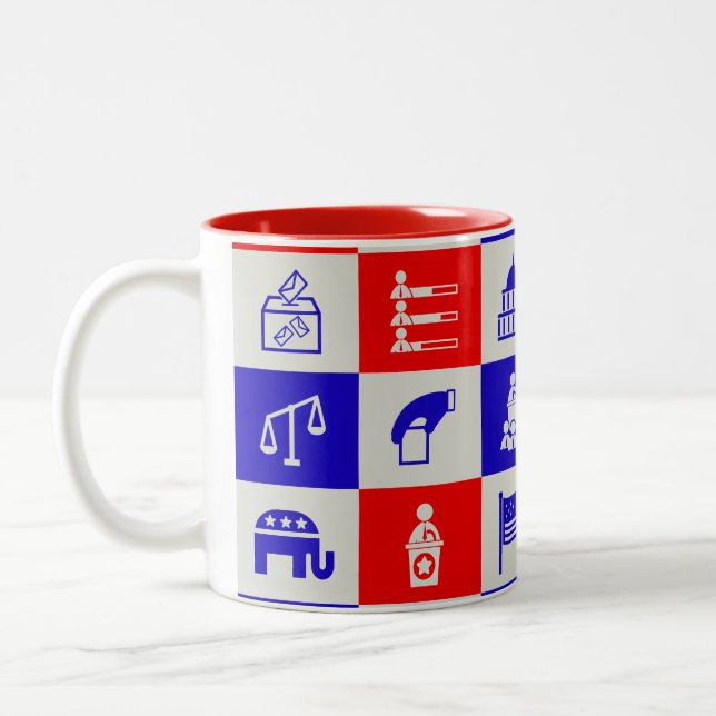 vote USA election Two-Tone Coffee Mug (Left)