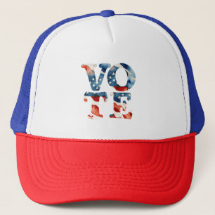 Vote USA FLAG patriotic watercolor voting election Trucker Hat