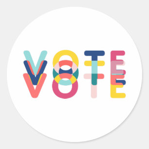 Vote Vibrant Modern Rainbow Political Classic Round Sticker