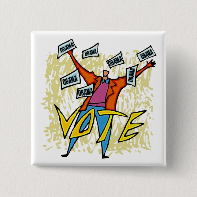 VOTE VOTE VOTE 15 CM SQUARE BADGE (Front)