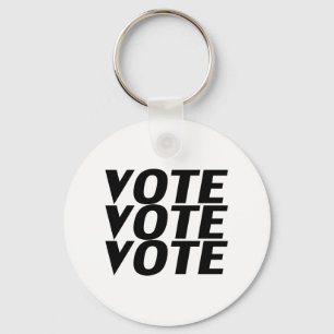 vote vote vote - black white key ring