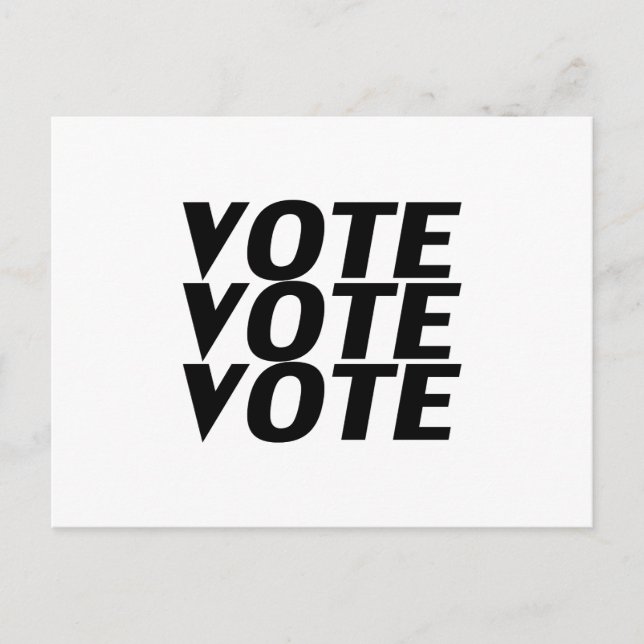 "Vote vote vote" black white Postcard (Front)