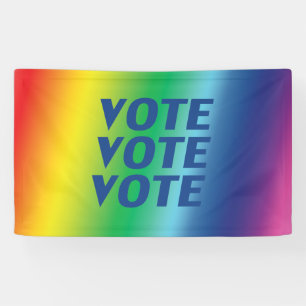 "Vote vote vote" blue pride lgbtq lgbt rainbow Banner