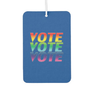 "vote vote vote" - Blue Pride rainbow lgbtq Car Air Freshener