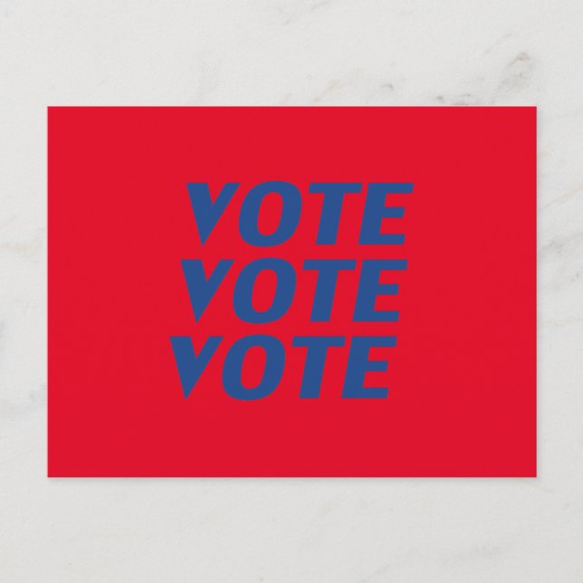 "Vote vote vote" blue red Postcard (Front)