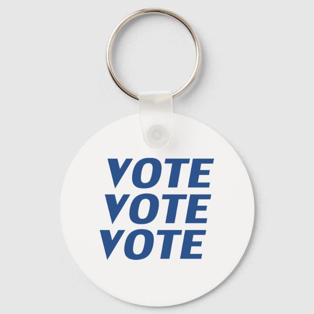vote vote vote - blue white key ring (Front)