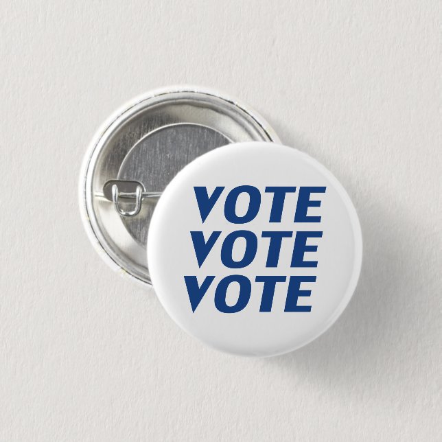 vote vote vote - Blue white round / square Button (Front & Back)