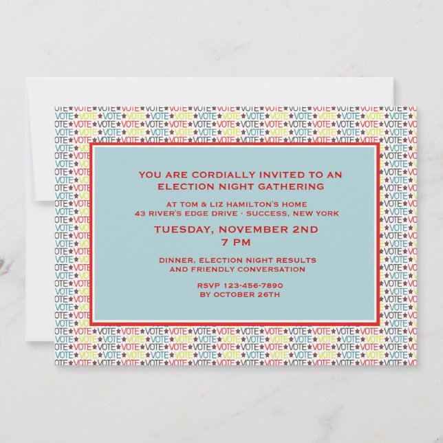 Vote Vote Vote Election Party Invitation (Front)