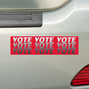 Vote vote vote modern typography gradient grey red bumper sticker