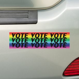 vote vote vote - pride lgbtq rainbow colours bumper sticker
