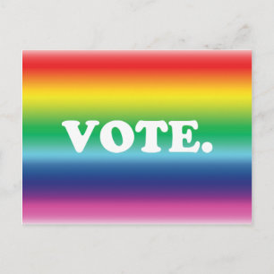 "Vote" "Vote vote vote" Pride lgbtq lgbt rainbow Postcard