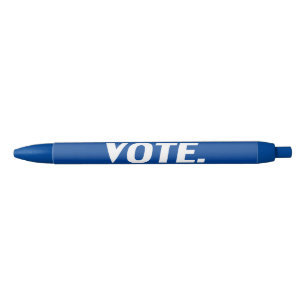 "vote" - white blue black ink pen