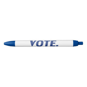 "vote" - white blue black ink pen