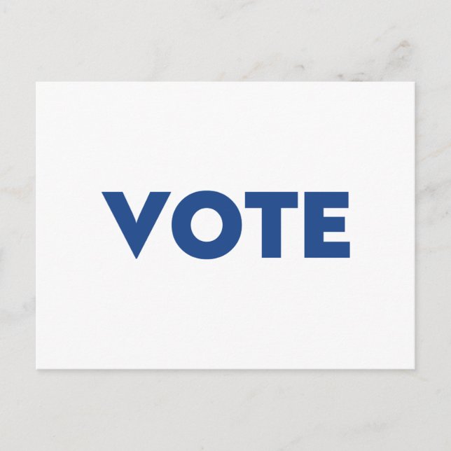 Vote white blue modern typography simple postcard (Front)