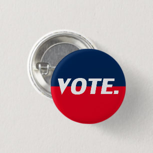 "Vote" white letters, red blue background 3 Cm Round Badge