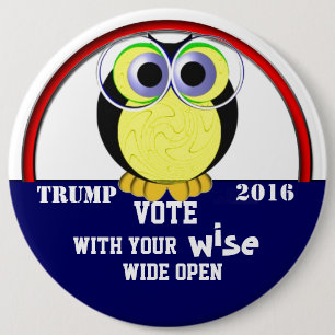 Vote wise 2016 6 cm round badge