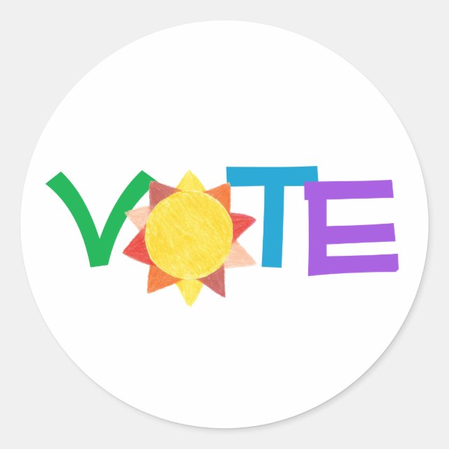 Vote With Sun / Fun GOTV / Sun Vote Classic Round Sticker (Front)