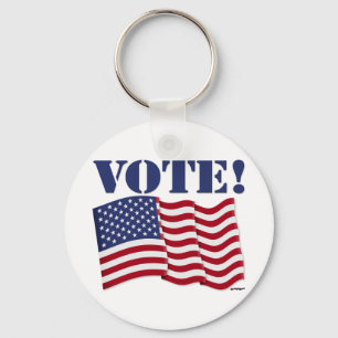 VOTE! with US Flag Key Ring