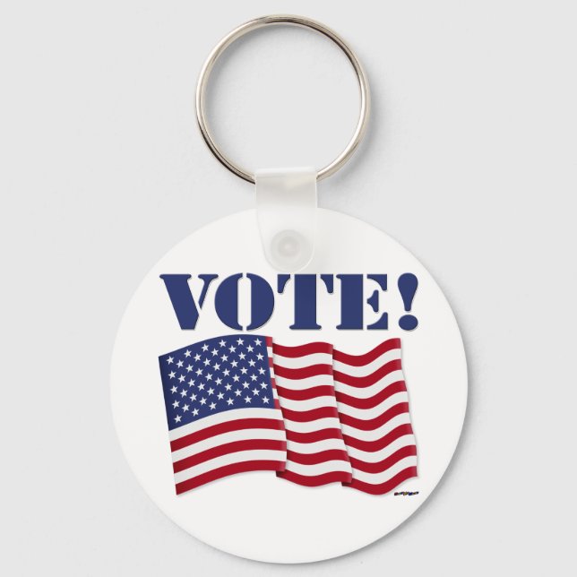 VOTE! with US Flag Key Ring (Front)