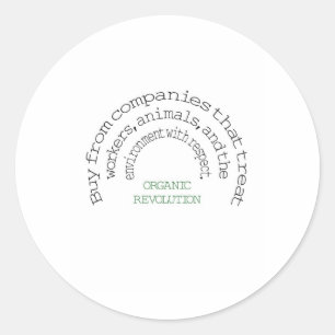 Vote With Your Dollar:  Organic Revolution Classic Round Sticker