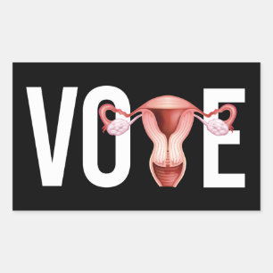 Vote with your Uterus Rectangular Sticker