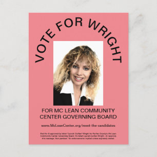 VOTE WRIGHT POSTCARD