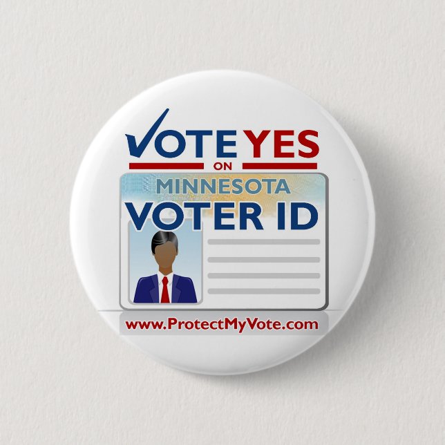 Vote Yes on Voter ID 6 Cm Round Badge (Front)