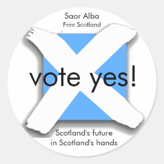 Vote Yes Scottish Independence Referendum Sticker