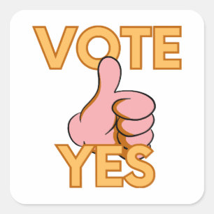 Vote yes square sticker