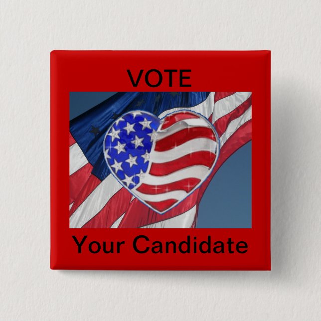 Vote "Your Candidate" - Campaign Election Button (Front)