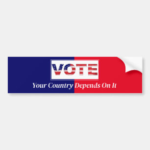 Vote Your Country Depends On It Bumper Sticker