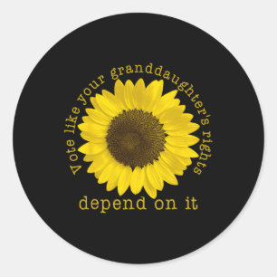 Vote Your Granddaughter's Rights Depend On It Classic Round Sticker
