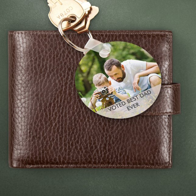 Voted Best Dad Ever Custom Fathers Day Photo Key Ring (Creator Uploaded)