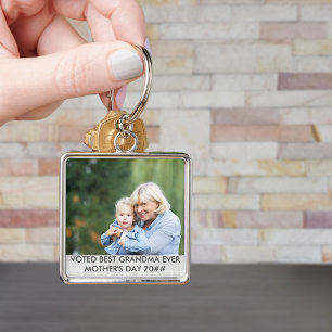 Voted Best GrandMa Ever Custom Mothers Day Photo Key Ring