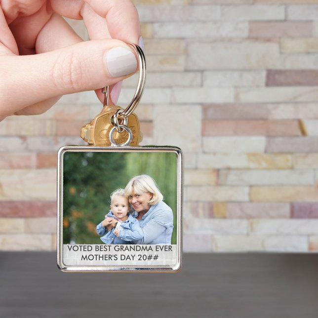 Voted Best GrandMa Ever Custom Mothers Day Photo Key Ring (Creator Uploaded)